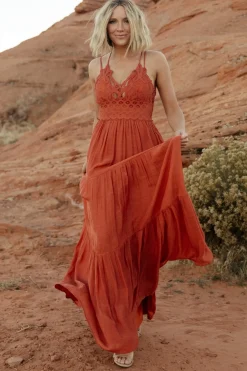 Baltic Born BEST SELLERS|WEDDING SUITE|Summerlin Lace Top Maxi Dress | Rust