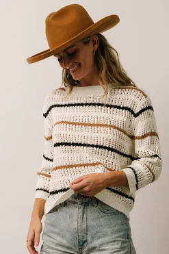 Baltic Born TOPS|sweaters|Sundance Knit Sweater Top | Ivory Multi Stripe