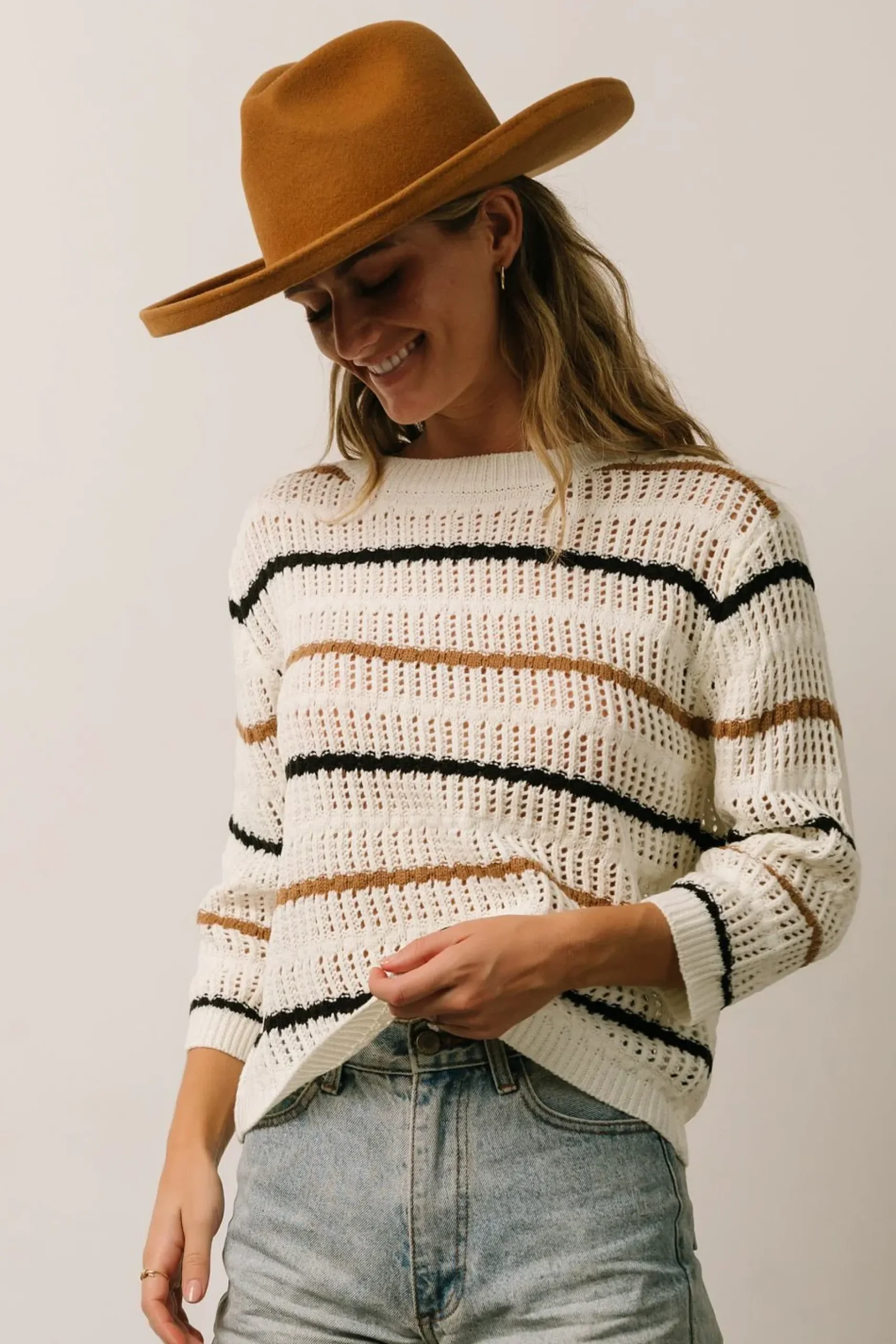 Baltic Born TOPS|sweaters|Sundance Knit Sweater Top | Ivory Multi Stripe