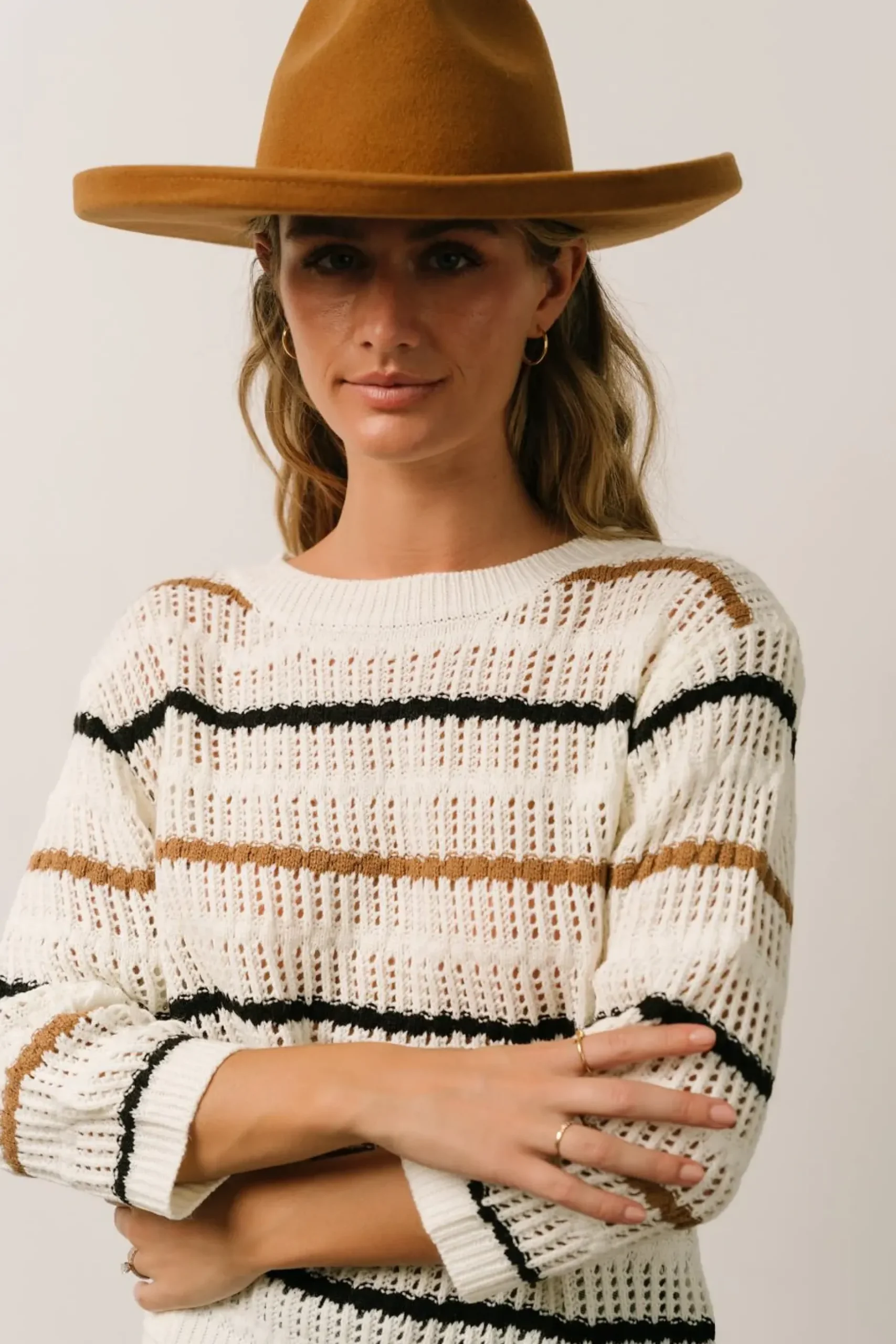 Baltic Born TOPS|sweaters|Sundance Knit Sweater Top | Ivory Multi Stripe