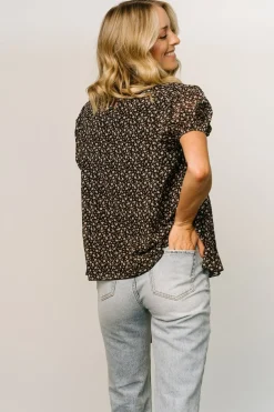 Baltic Born blouses + shirts|Susan Pleated Top | Black Floral