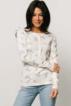 Baltic Born blouses + shirts|Suzanne Henley Top | Periwinkle Floral