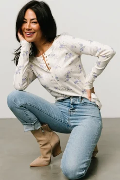 Baltic Born blouses + shirts|Suzanne Henley Top | Periwinkle Floral