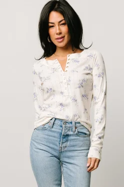 Baltic Born blouses + shirts|Suzanne Henley Top | Periwinkle Floral