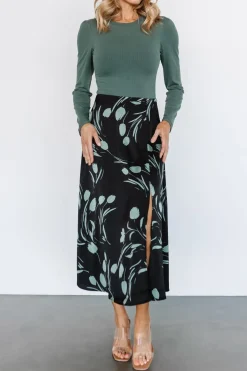 Baltic Born skirts|Tallyn Midi Skirt | Black + Green
