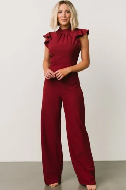 Baltic Born JUMPSUITS + ROMPERS|Tana Mock Neck Jumpsuit | Burgundy