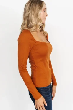 Baltic Born blouses + shirts|Taylor Ribbed Top | Spice