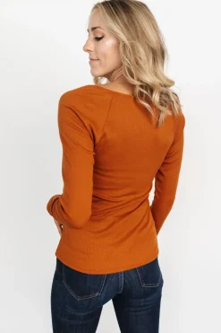 Baltic Born blouses + shirts|Taylor Ribbed Top | Spice