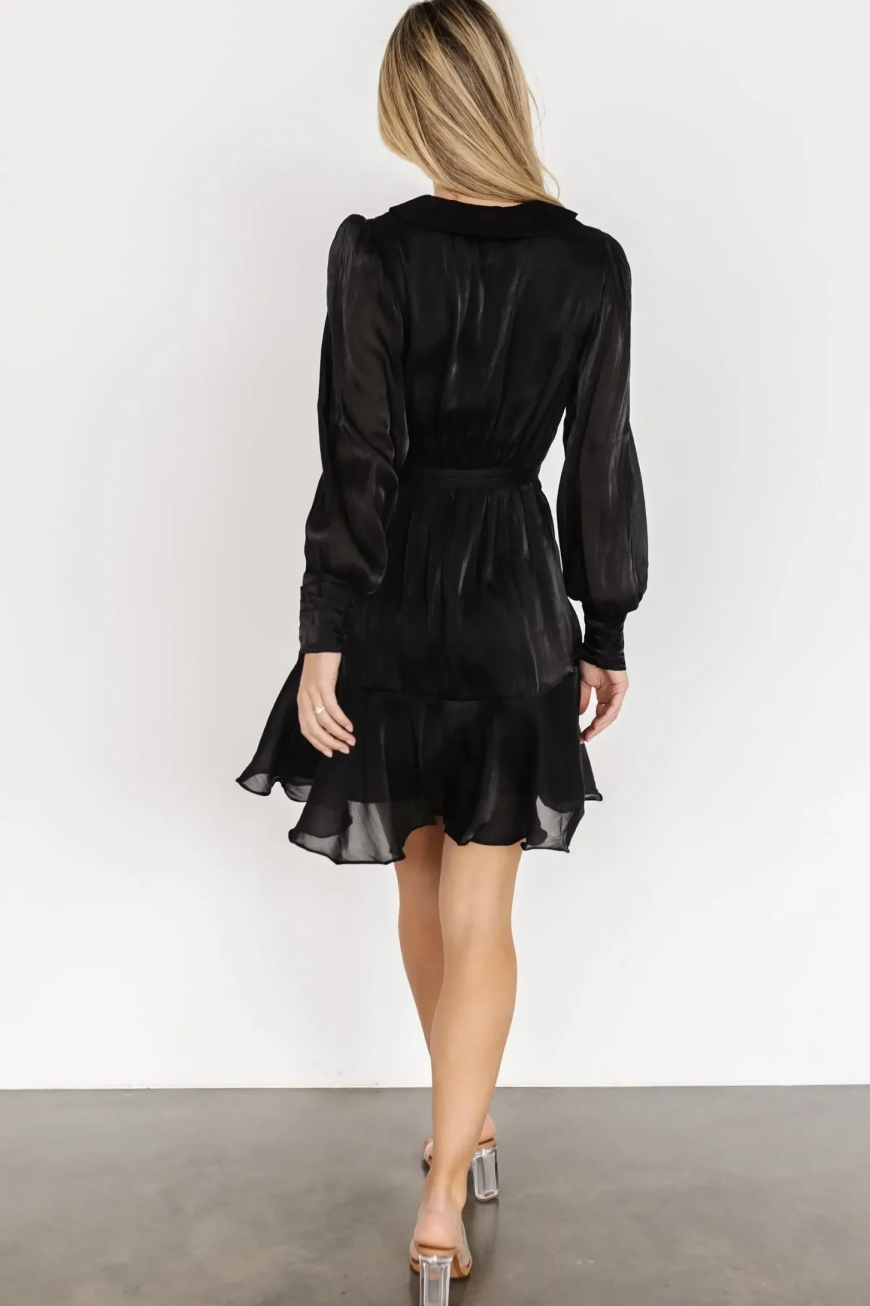 Baltic Born DRESSES|Teo Ruffle Short Dress | Black