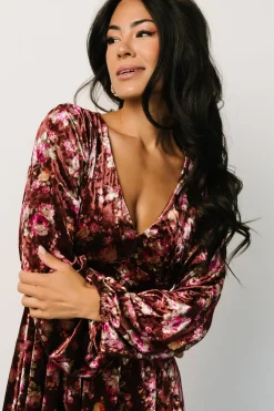 Baltic Born short dresses|Teri Velvet Short Dress | Auburn Multi