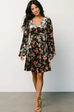 Baltic Born short dresses|Teri Velvet Short Dress | Forest Multi