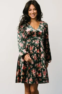 Baltic Born short dresses|Teri Velvet Short Dress | Forest Multi