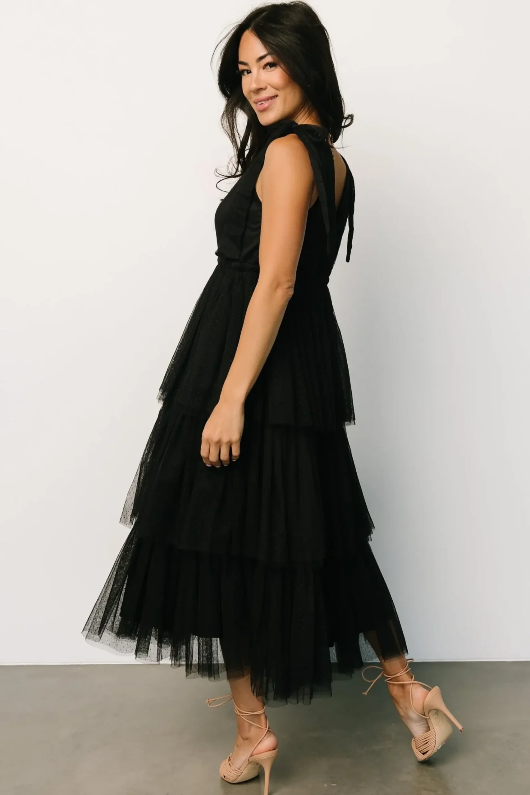 Baltic Born tulle styles|Tessa Tiered Tulle Tank Dress | Black