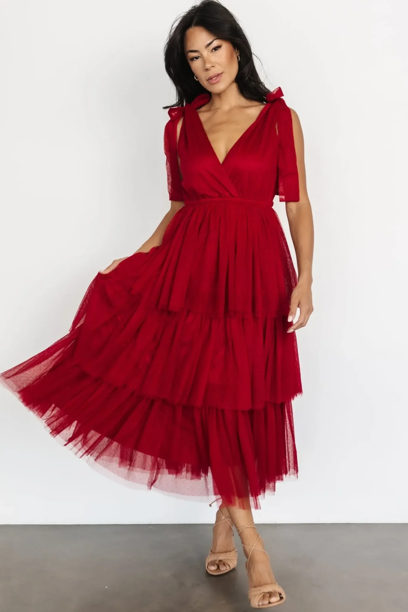 Baltic Born tulle styles|Tessa Tiered Tulle Tank Dress | Merlot