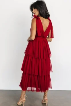 Baltic Born tulle styles|Tessa Tiered Tulle Tank Dress | Merlot