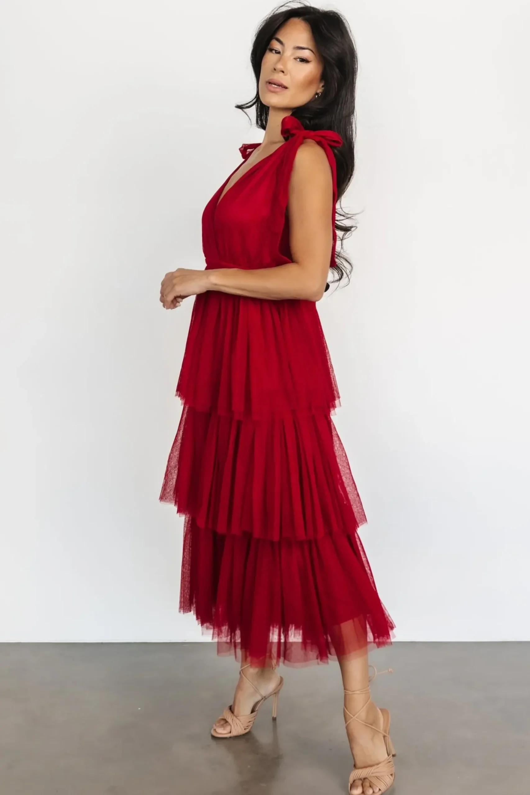 Baltic Born tulle styles|Tessa Tiered Tulle Tank Dress | Merlot