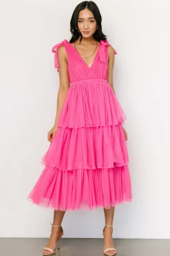 Baltic Born tulle styles|Tessa Tiered Tulle Tank Dress | Hot Pink