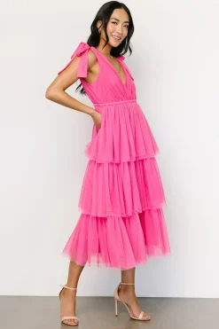Baltic Born tulle styles|Tessa Tiered Tulle Tank Dress | Hot Pink