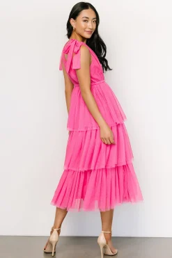 Baltic Born tulle styles|Tessa Tiered Tulle Tank Dress | Hot Pink