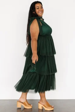 Baltic Born tulle styles|Tessa Tiered Tulle Tank Dress | Dark Green