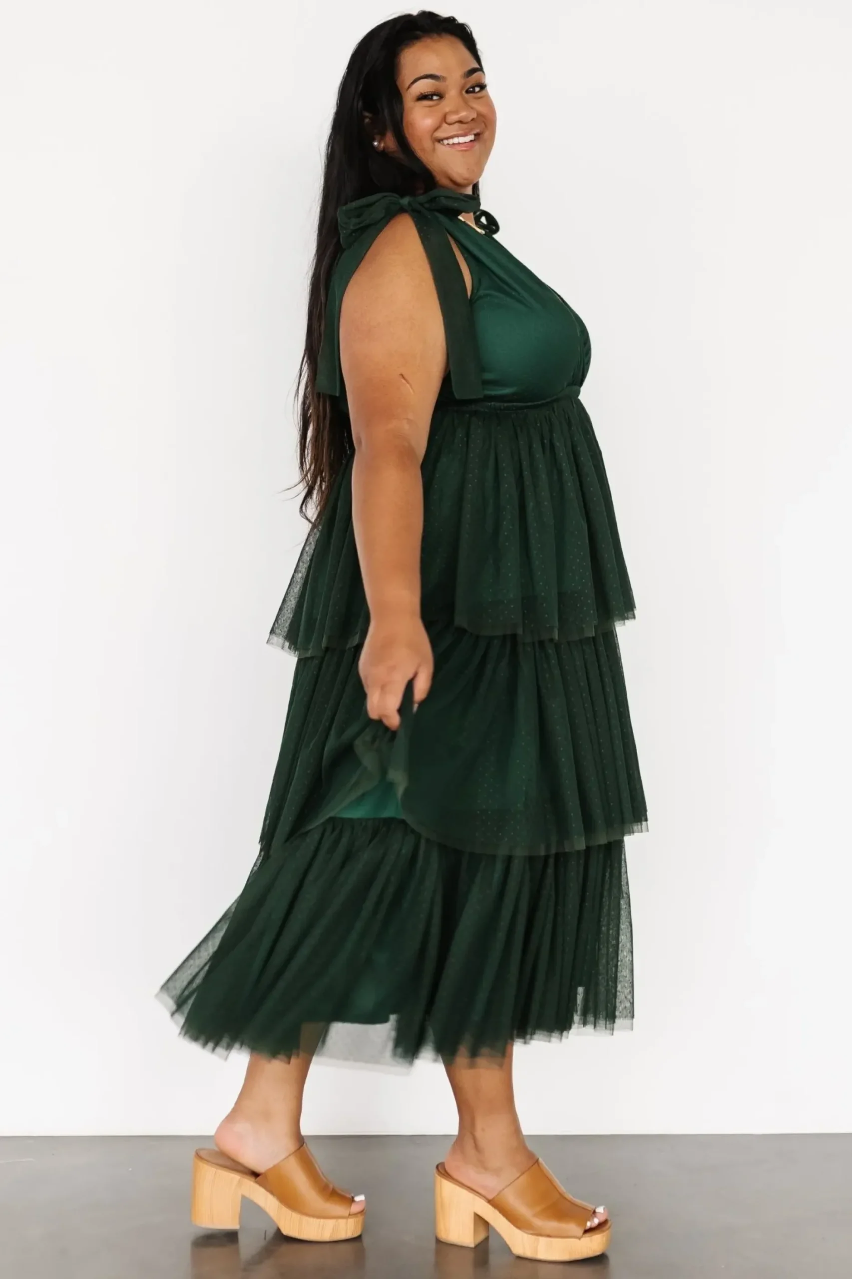 Baltic Born tulle styles|Tessa Tiered Tulle Tank Dress | Dark Green