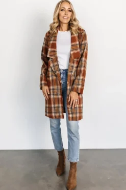 Baltic Born outerwear|Tetonia Plaid Shacket | Copper Multi