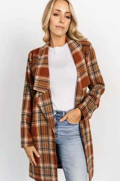 Baltic Born outerwear|Tetonia Plaid Shacket | Copper Multi