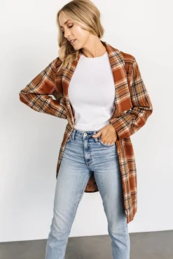 Baltic Born outerwear|Tetonia Plaid Shacket | Copper Multi