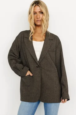 Baltic Born outerwear|Thorpe Oversized Blazer | Charcoal
