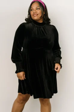 Baltic Born short dresses|Tina Velvet Short Dress | Black