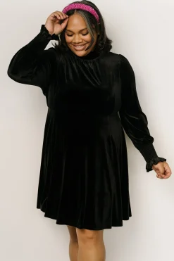 Baltic Born short dresses|Tina Velvet Short Dress | Black