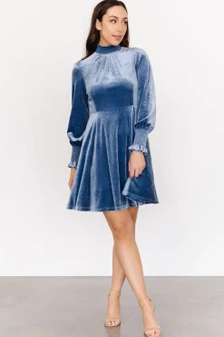 Baltic Born short dresses|Tina Velvet Short Dress | Blue