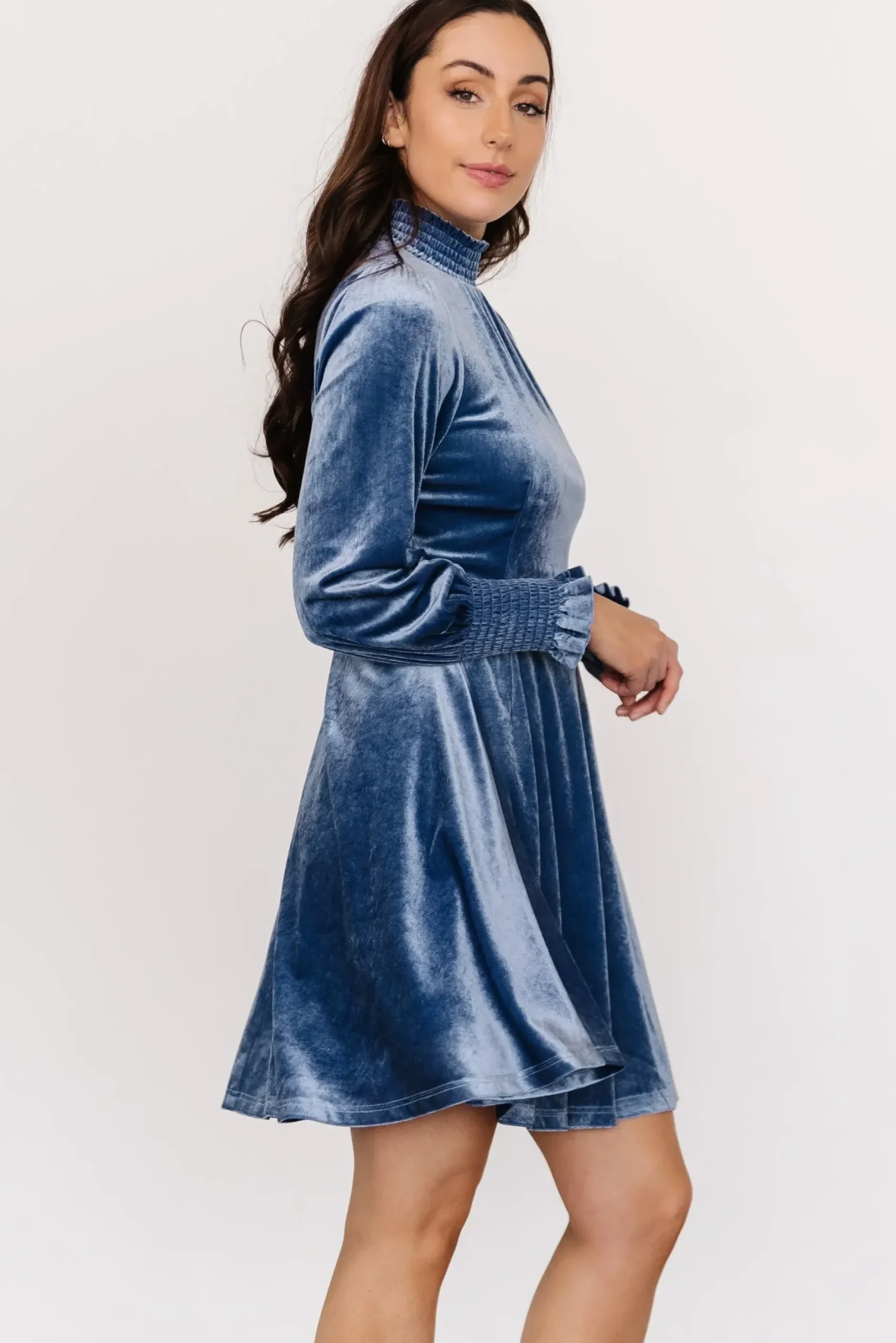 Baltic Born short dresses|Tina Velvet Short Dress | Blue