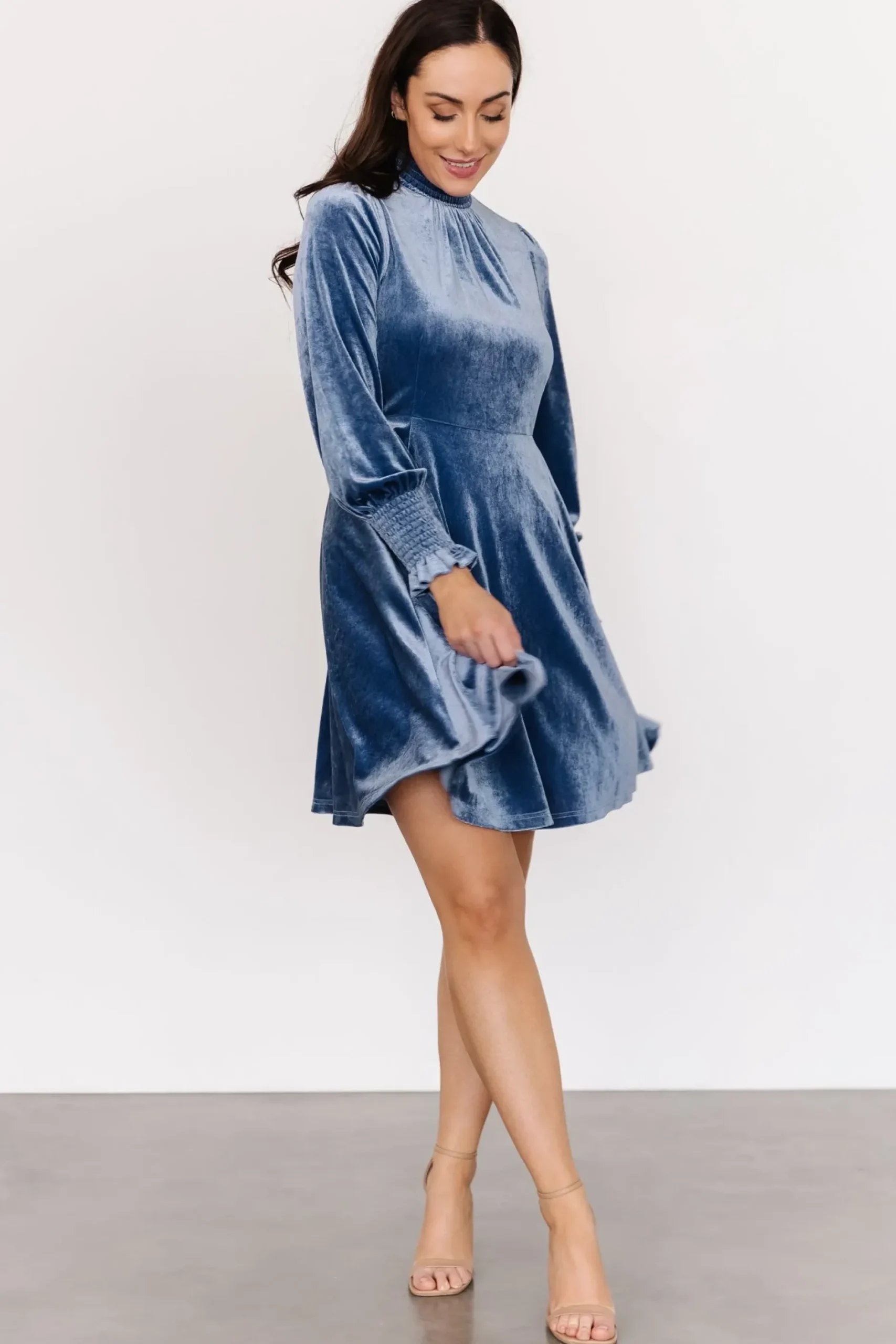 Baltic Born short dresses|Tina Velvet Short Dress | Blue
