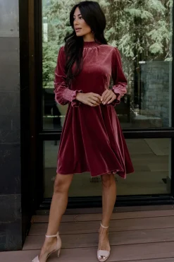 Baltic Born short dresses|Tina Velvet Short Dress | Mauve