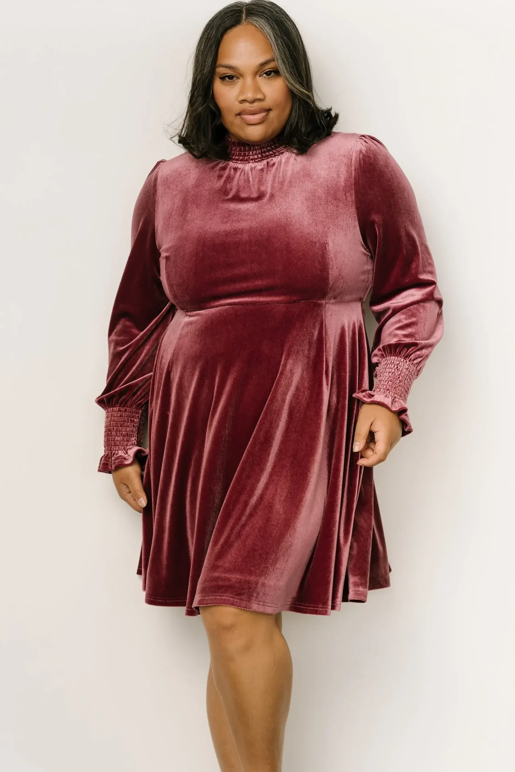 Baltic Born short dresses|Tina Velvet Short Dress | Mauve