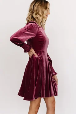Baltic Born short dresses|Tina Velvet Short Dress | Mauve