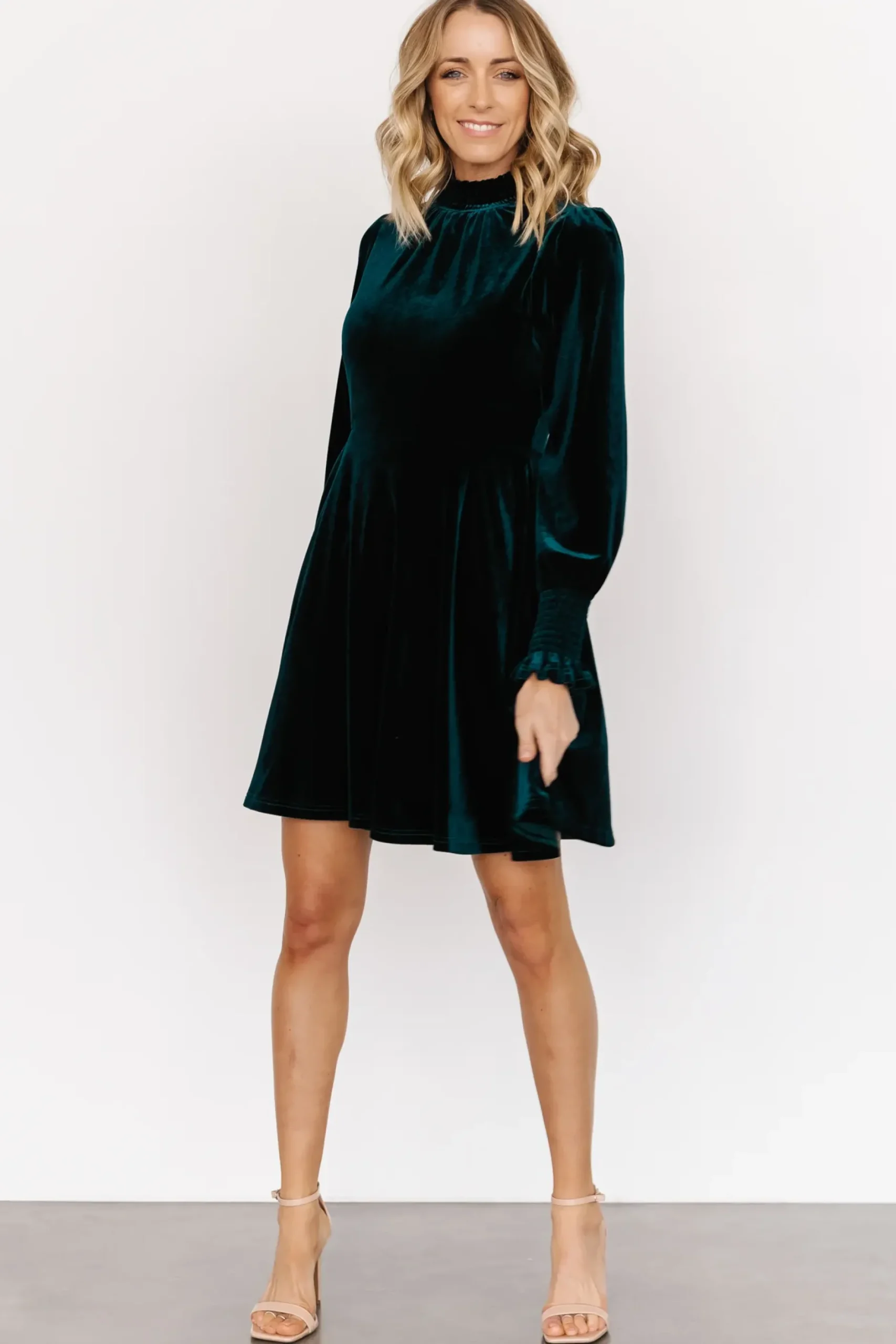 Baltic Born short dresses|Tina Velvet Short Dress | Emerald