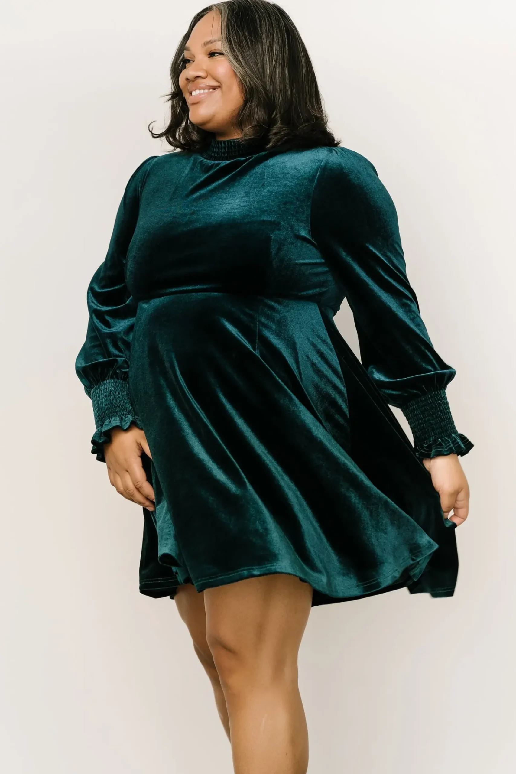 Baltic Born short dresses|Tina Velvet Short Dress | Emerald