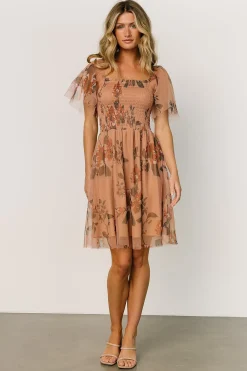 Baltic Born DRESSES|short dresses|Tivoli Tulle Short Dress | Copper Floral