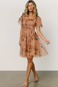 Baltic Born DRESSES|short dresses|Tivoli Tulle Short Dress | Copper Floral