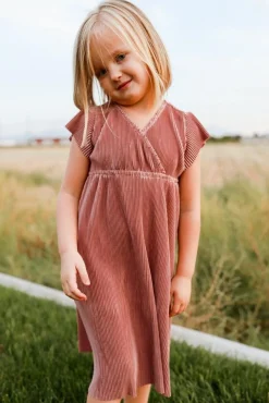 Baltic Born flower girl|Toddler Athena Pleated Midi Dress | Rose