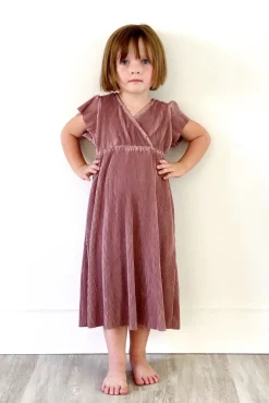 Baltic Born flower girl|Toddler Athena Pleated Midi Dress | Rose