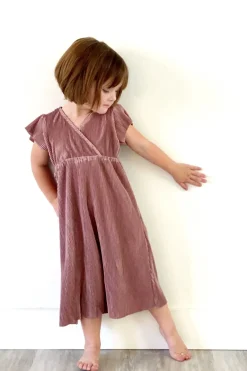 Baltic Born flower girl|Toddler Athena Pleated Midi Dress | Rose