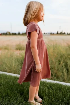 Baltic Born flower girl|Toddler Athena Pleated Midi Dress | Rose