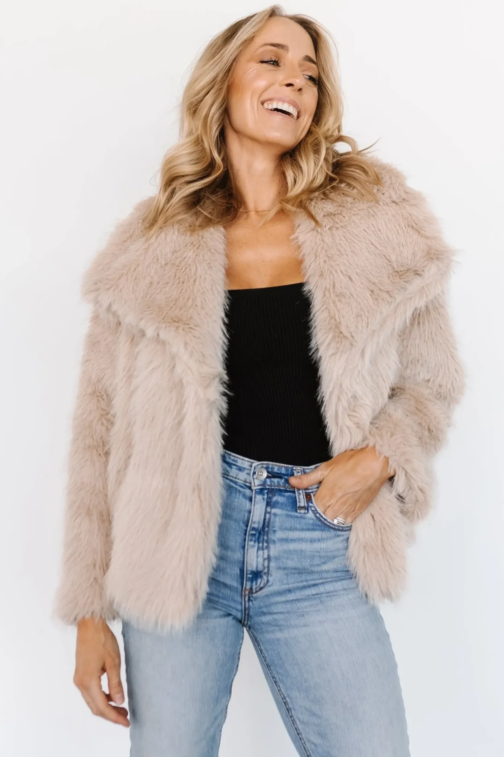 Baltic Born outerwear|Tonya Faux Fur Coat | Natural