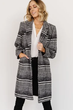Baltic Born outerwear|Townley Houndstooth Coat | Black + Off White