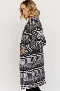 Baltic Born outerwear|Townley Houndstooth Coat | Black + Off White