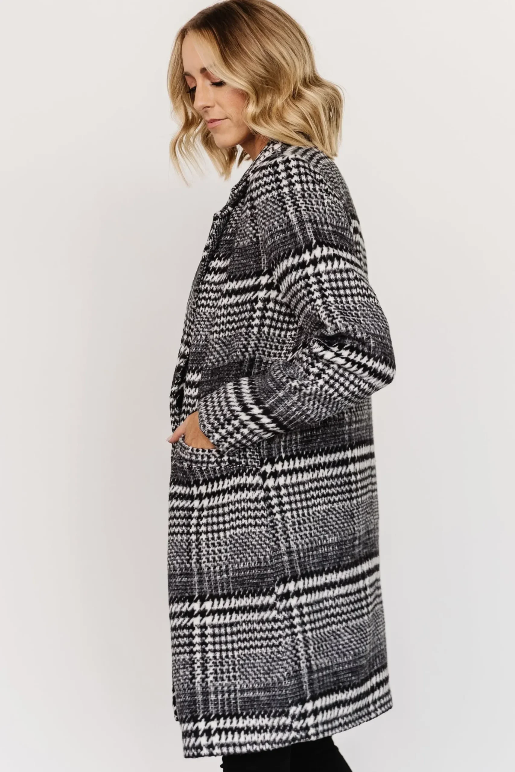 Baltic Born outerwear|Townley Houndstooth Coat | Black + Off White