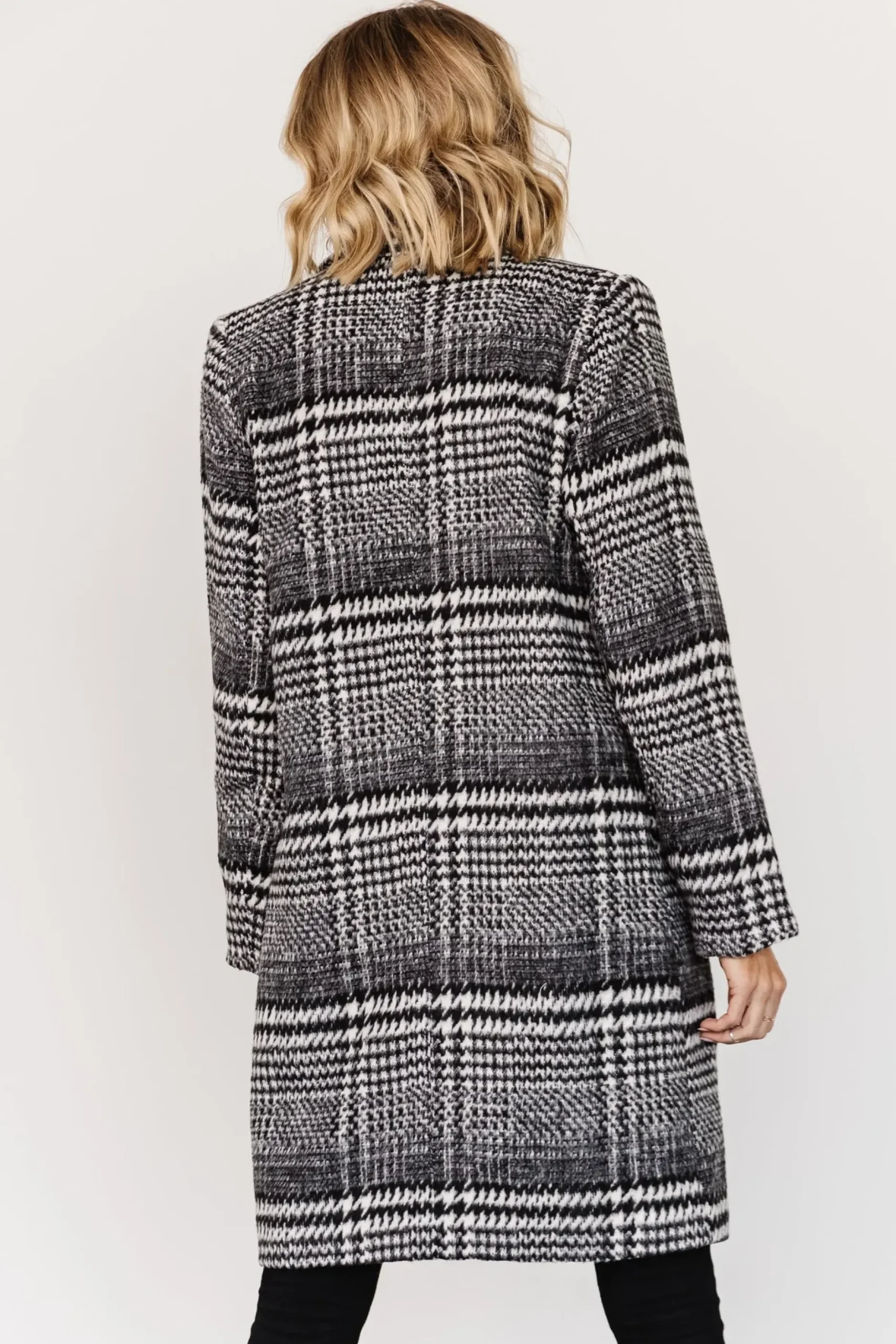 Baltic Born outerwear|Townley Houndstooth Coat | Black + Off White